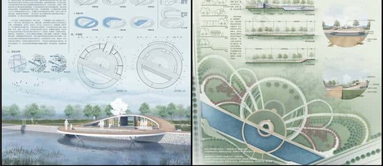 2023景观园林产品建筑环艺竞赛风室内设计展板排PSD素材城市模版